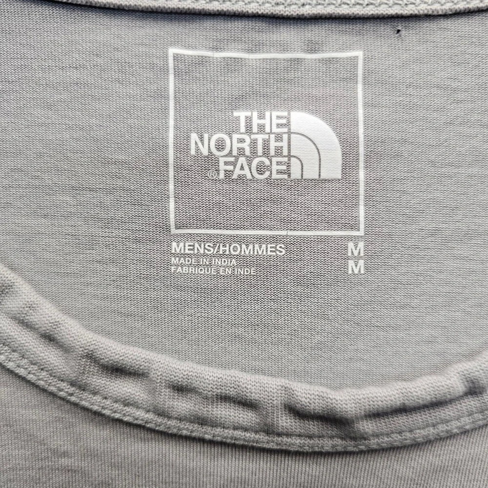 The North Face Mens Gray Floral Graphic Box Logo T-Shirt Size M Recycled Cotton